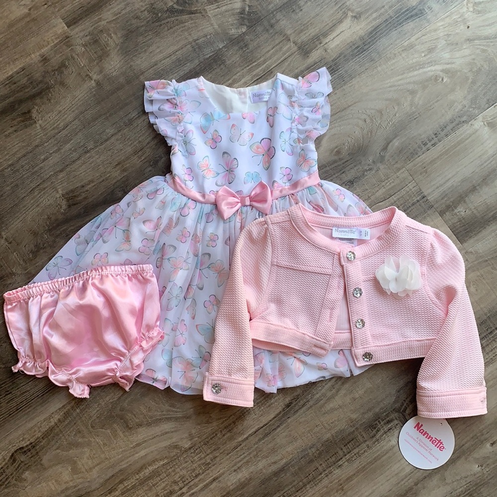 Baby girl butterfly dress set 🦋